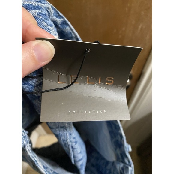 Lelis Leopard Print Frayed Hem Denim Mini Skirt Small 100% Cotton New With Tags - Picture 7 of 10